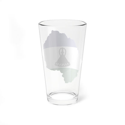 Flag map of Lesotho (Lesotho) Pint Glass 16oz