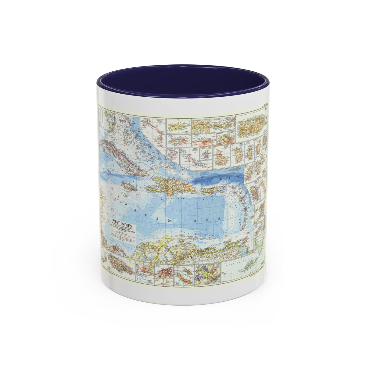 West Indies (1954) (Map) Accent Coffee Mug