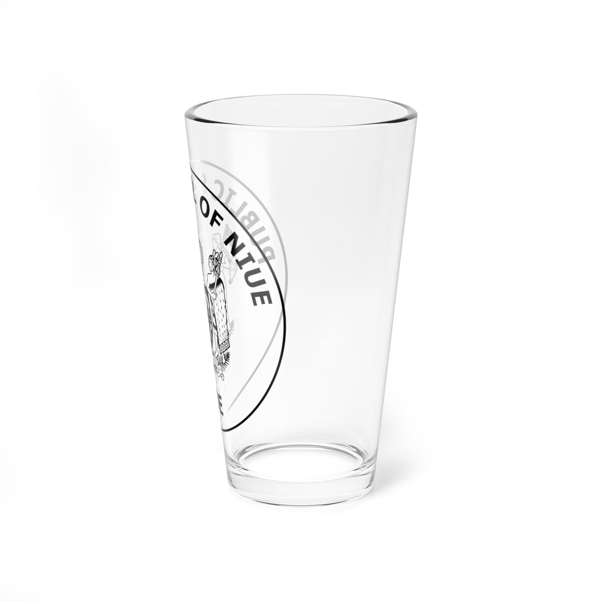 Public Seal of Niue stamp (New Zealand) (Coat of Arms) Pint Glass 16oz