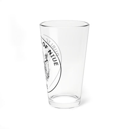 Public Seal of Niue stamp (New Zealand) (Coat of Arms) Pint Glass 16oz