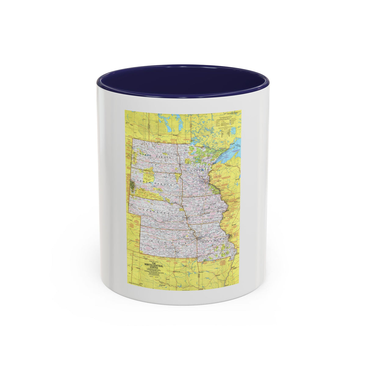 USA - North Central States 1 (1974) (Map) Accent Coffee Mug