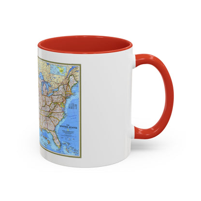 USA - The United States (1993) (Map) Accent Coffee Mug
