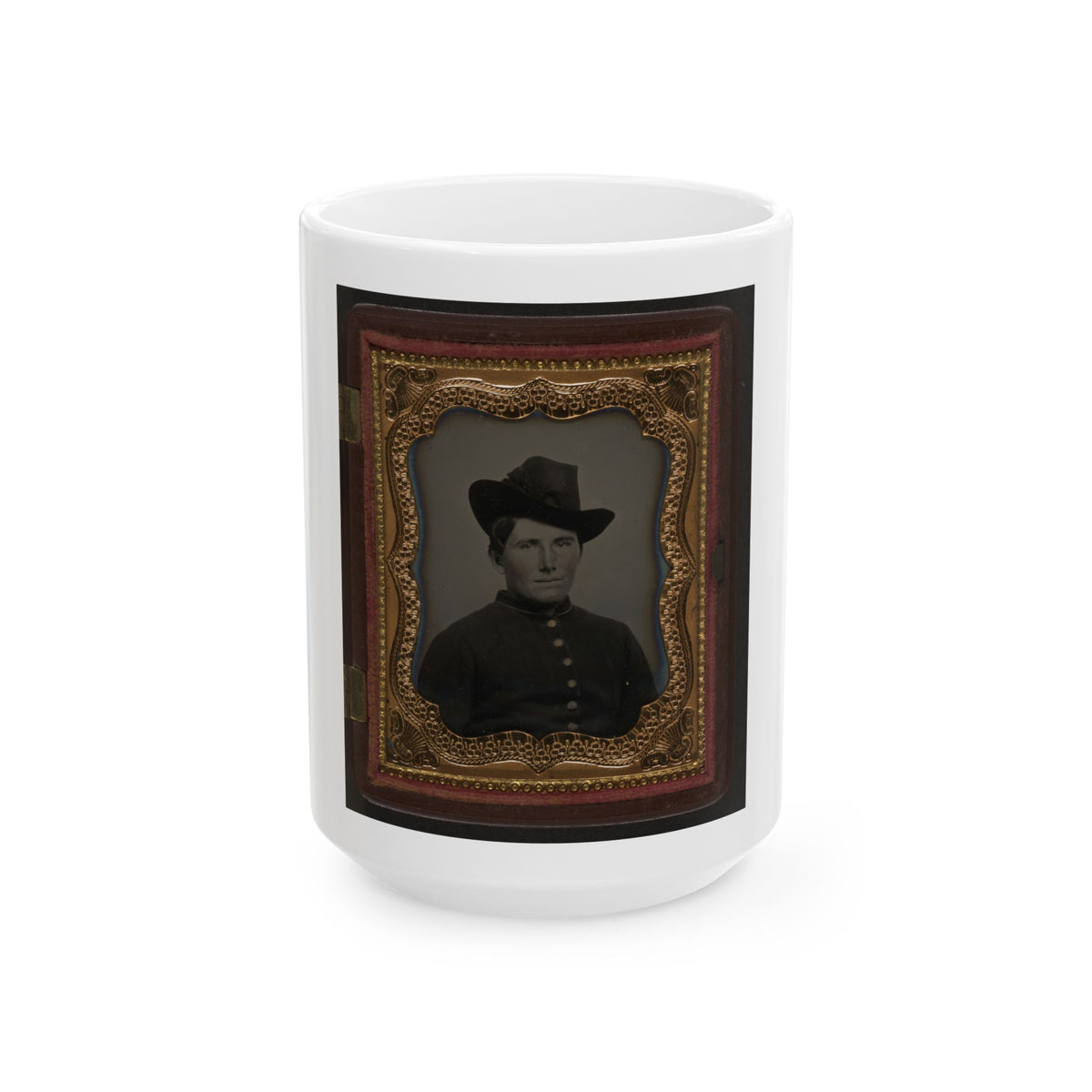 Unidentified Soldier In Union Uniform And Slouch Hat 002 (U.S. Civil War) White Coffee Mug