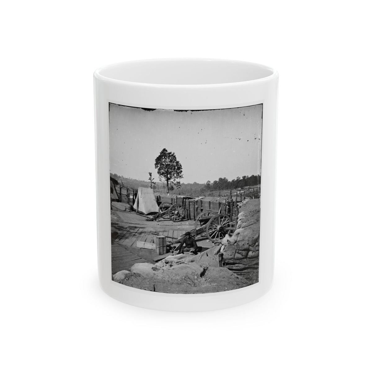 Atlanta, Georgia. Confederate Fort In Front Of Atlanta (U.S. Civil War) White Coffee Mug