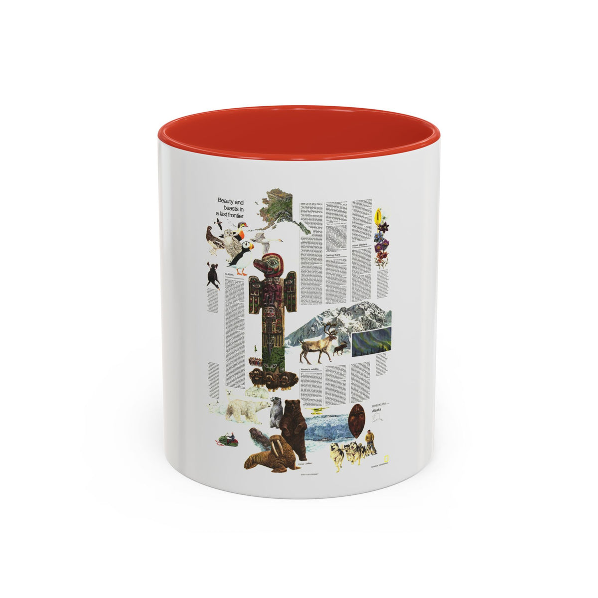 USA - Alaska, Beauty and Beasts (1975) (Map) Accent Coffee Mug