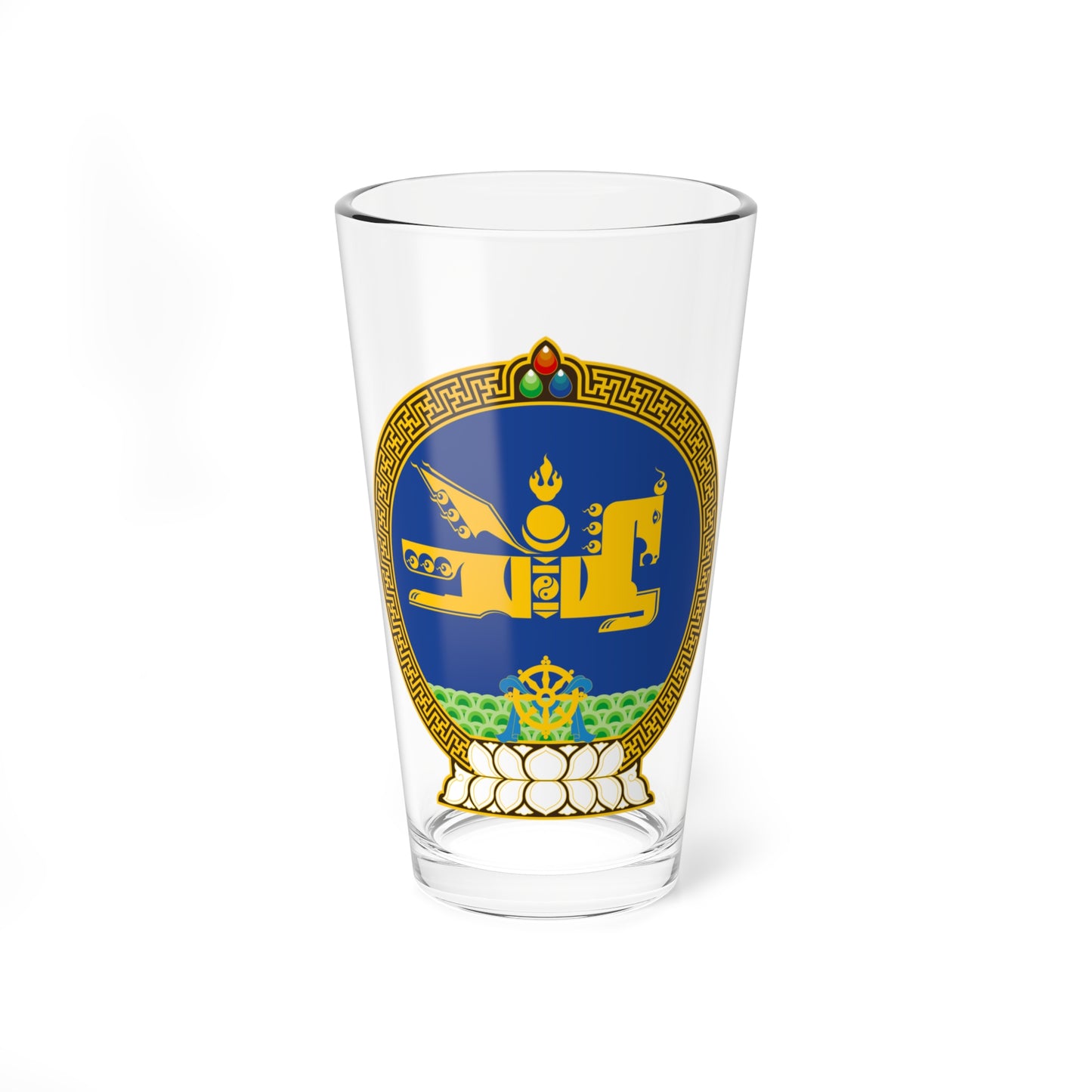 State emblem of Mongolia (Mongolia) (Coat of Arms) Pint Glass 16oz