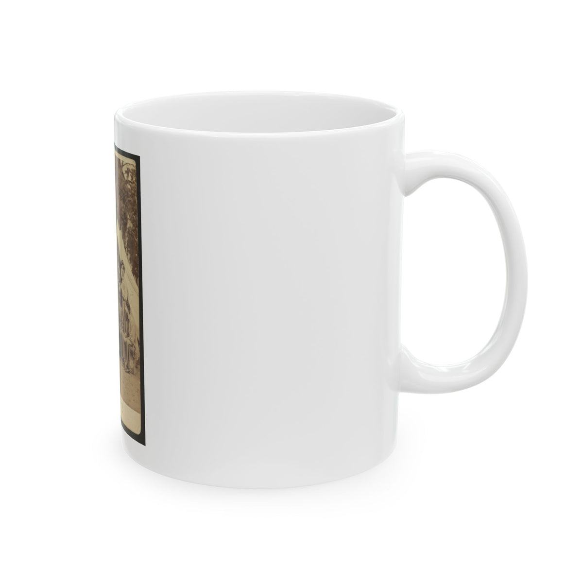 Group Portrait Of Soldiers In Front Of A Tent, Possibly At Camp Cameron, Washington, D.C. (U.S. Civil War) White Coffee Mug