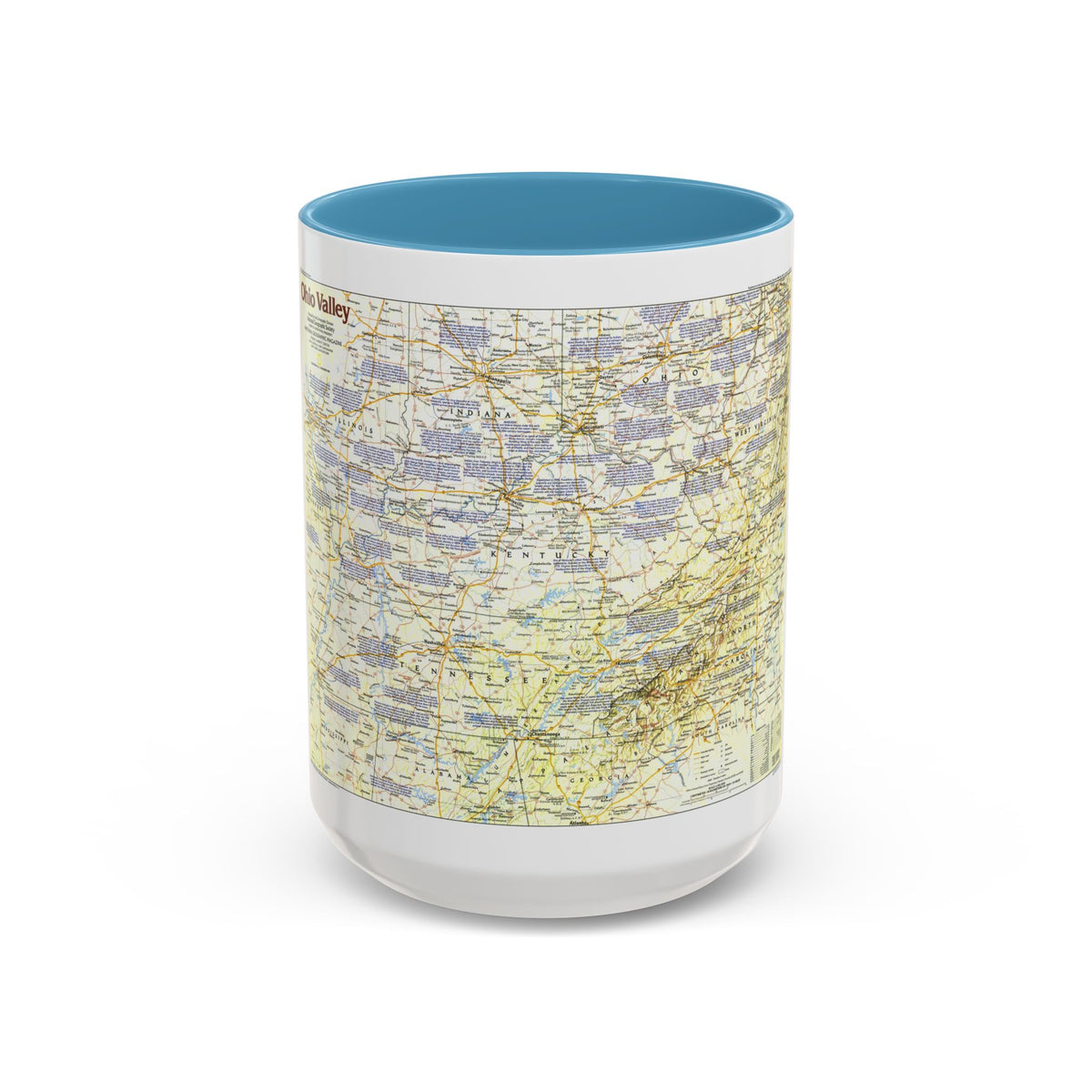 USA - Ohio Valley 1 (1985) (Map) Accent Coffee Mug
