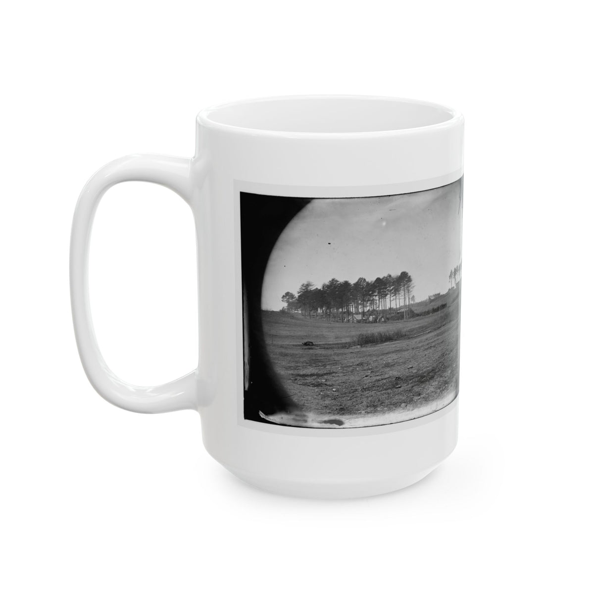 Brandy Station, Virginia. View Of Col. G.H. Sharpe's Quarters. Headquarters, Army Of The Potomac. Bull Ring In The Distance (U.S. Civil War) White Coffee Mug