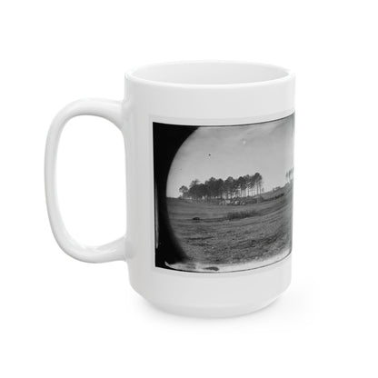 Brandy Station, Virginia. View Of Col. G.H. Sharpe's Quarters. Headquarters, Army Of The Potomac. Bull Ring In The Distance (U.S. Civil War) White Coffee Mug