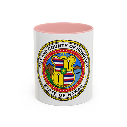 Seal of Honolulu Hawaii - Accent Coffee Mug