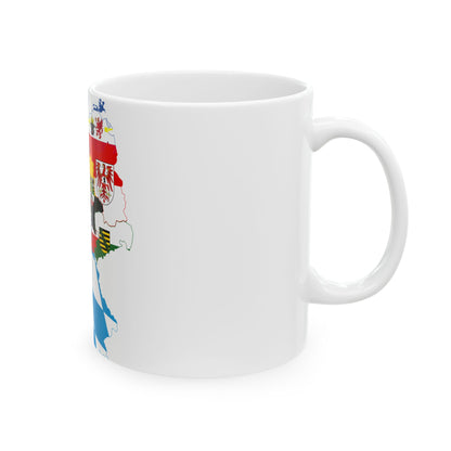 Flag-map of Germany subdivisions (Germany) White Coffee Mug
