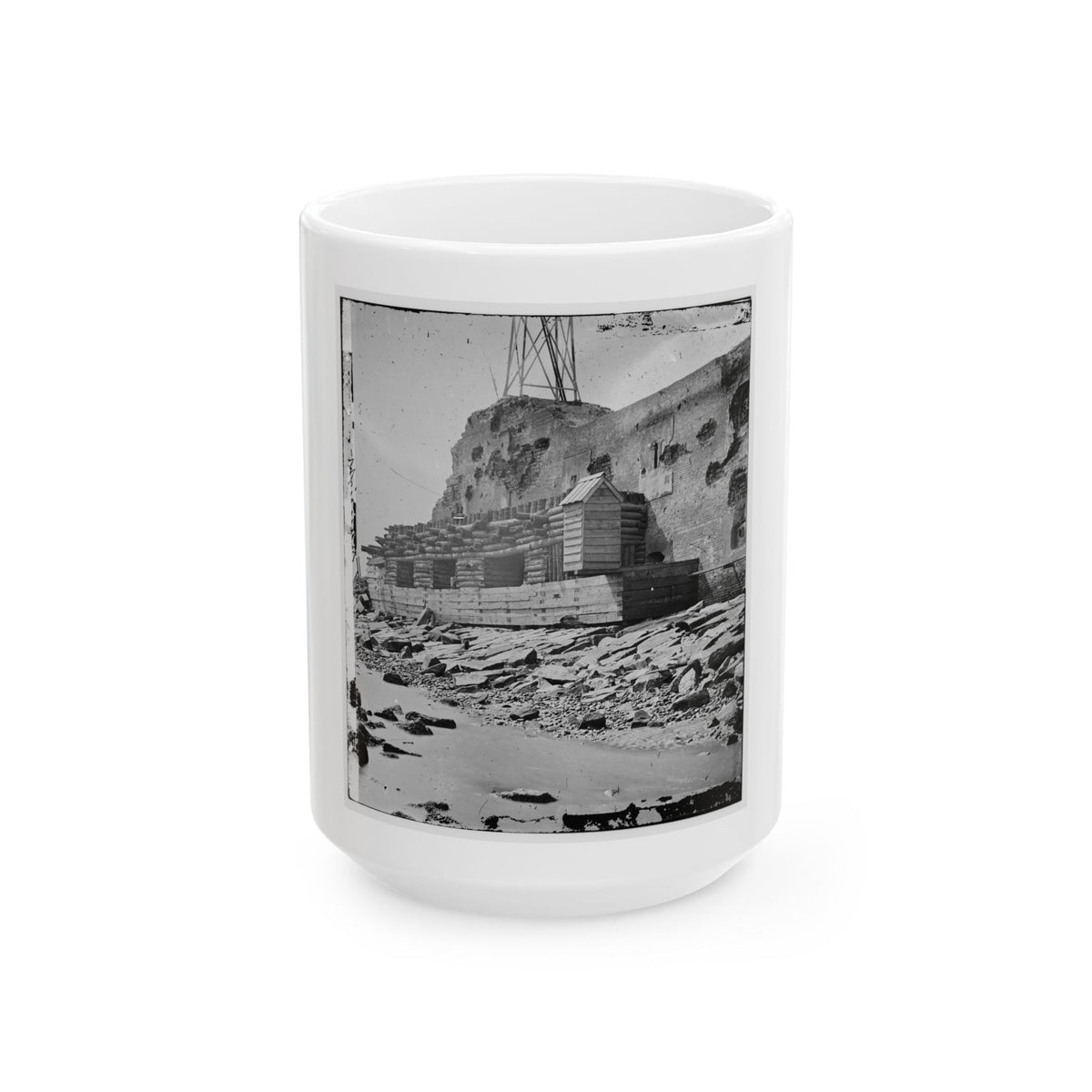 Charleston, S.C. Palmetto Reinforcements On The Channel Side Of Fort Sumter (U.S. Civil War) White Coffee Mug