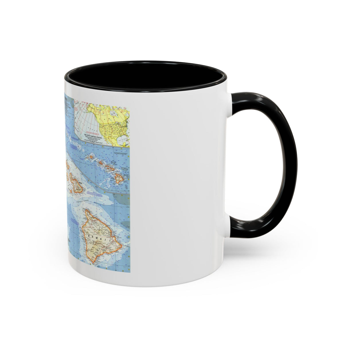 USA - Hawaii (1960) (Map) Accent Coffee Mug