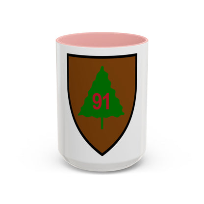 US 91st Infantry Division (U.S. Army) Accent Coffee Mug