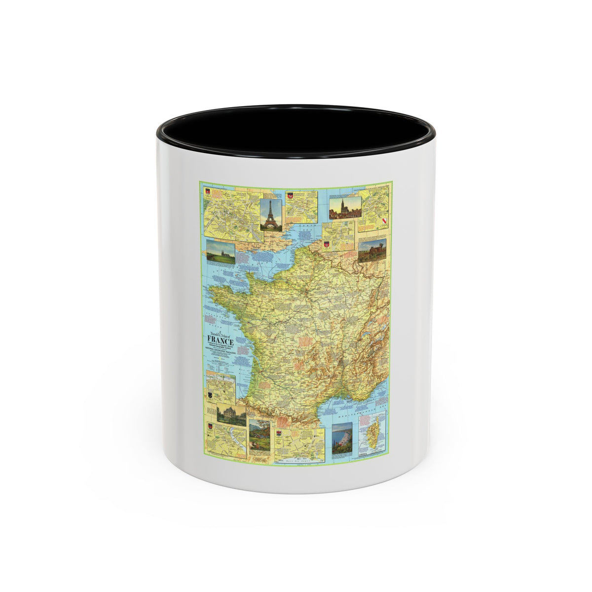 France - A Traveller's Map 1 (1971) (Map) Accent Coffee Mug
