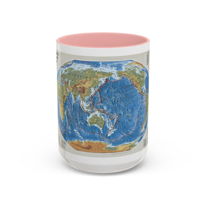 World Map - Tectonic Plates (1999) (Map) Accent Coffee Mug