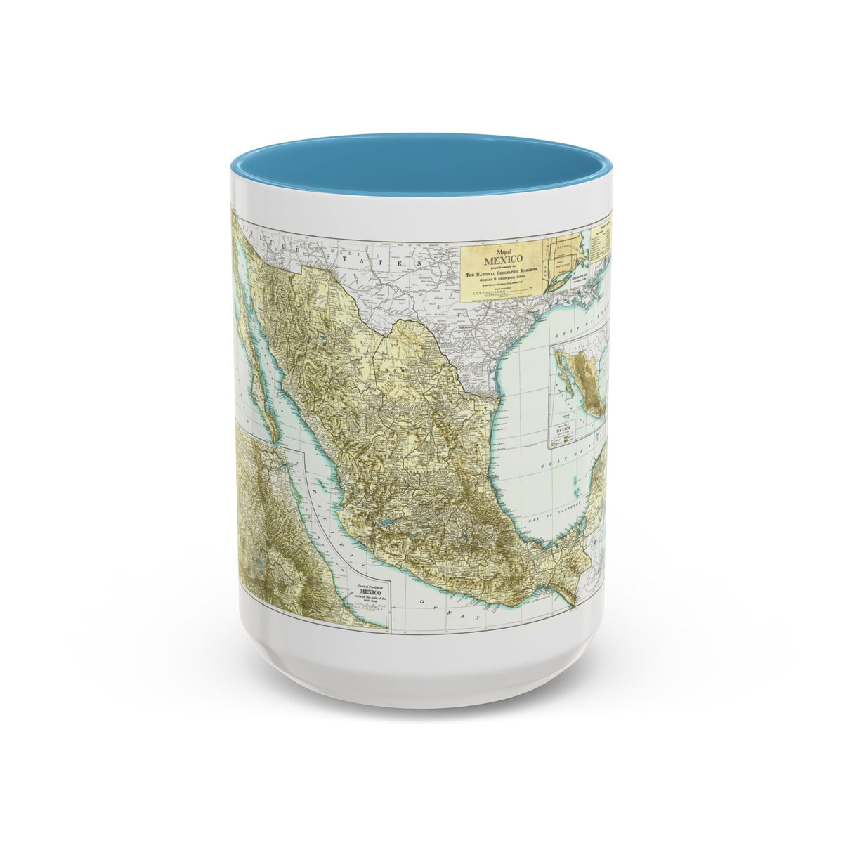 Central America & Mexico (1916) (Map) Accent Coffee Mug