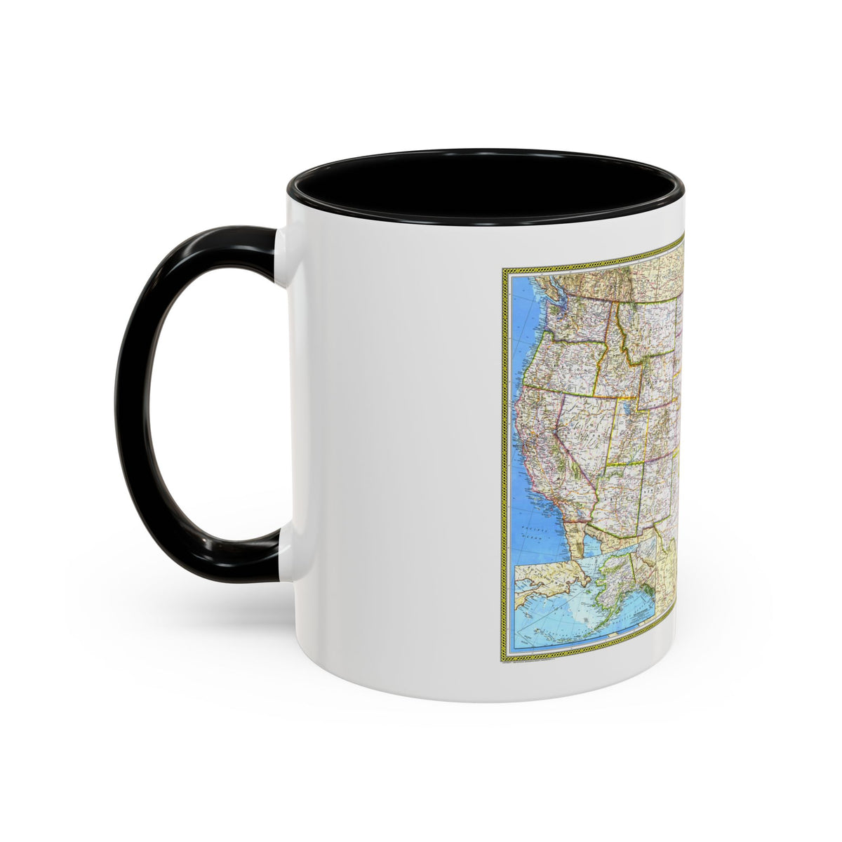 USA - The United States (1982) (Map) Accent Coffee Mug