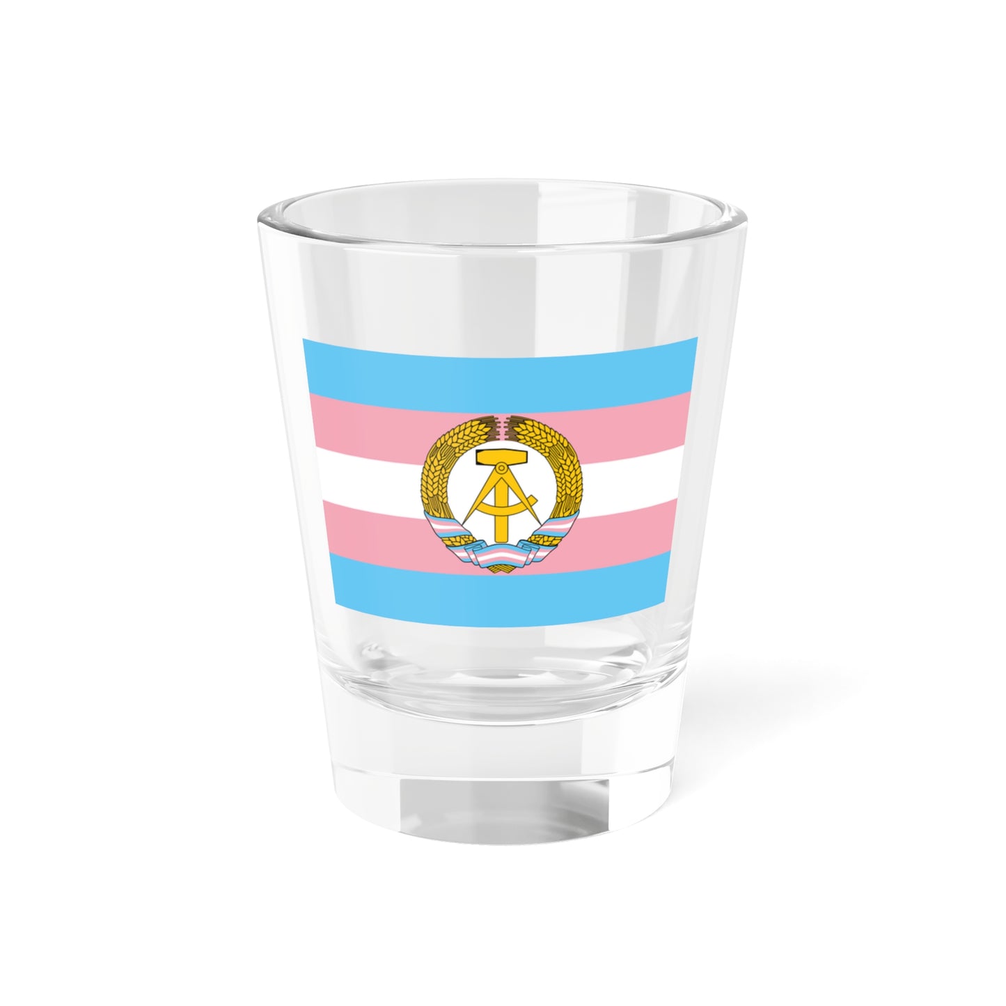 Trans DDR Flag (Germany) Shot Glass 1.5oz