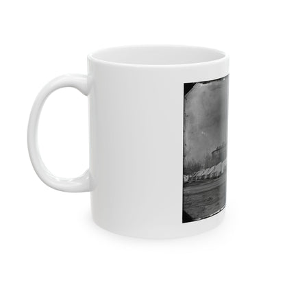 Washington, D.C. Hospital Tents At Camp Carver, With Columbian College Building (U.S. Civil War) White Coffee Mug