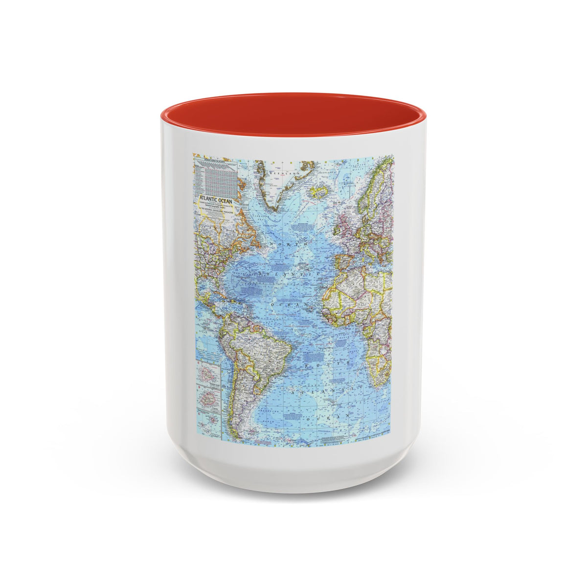Atlantic Ocean (1968) (Map) Accent Coffee Mug