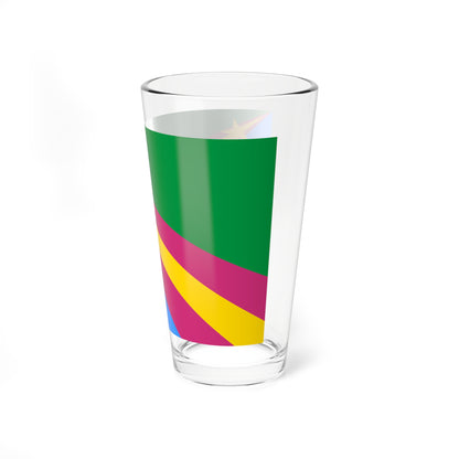 Flag of Zavolzhsk rayon Ivanovo oblast (Russia) Pint Glass 16oz
