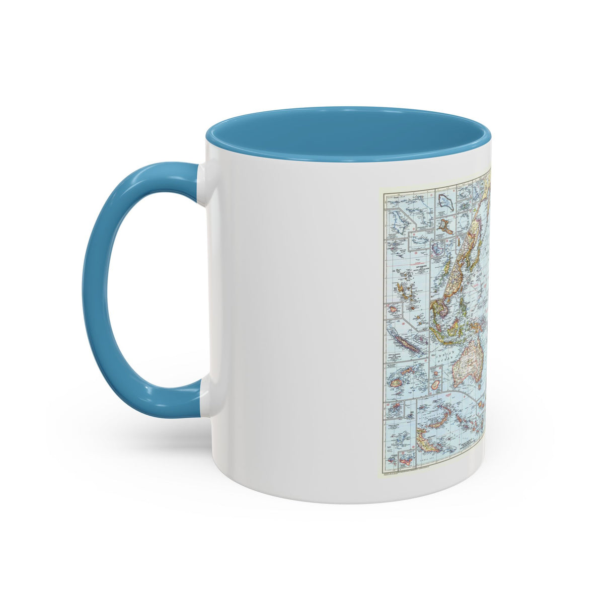 Pacific Ocean (1952) (Map) Accent Coffee Mug
