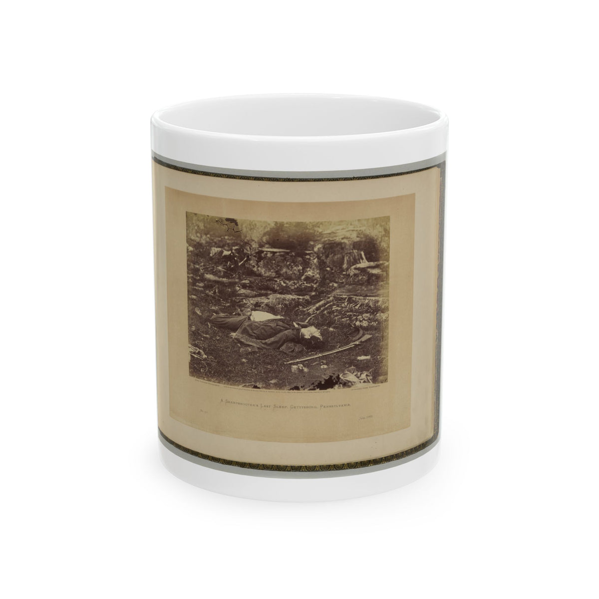 A Sharpshooter's Last Sleep, Gettysburg, Pennsylvania (U.S. Civil War) White Coffee Mug