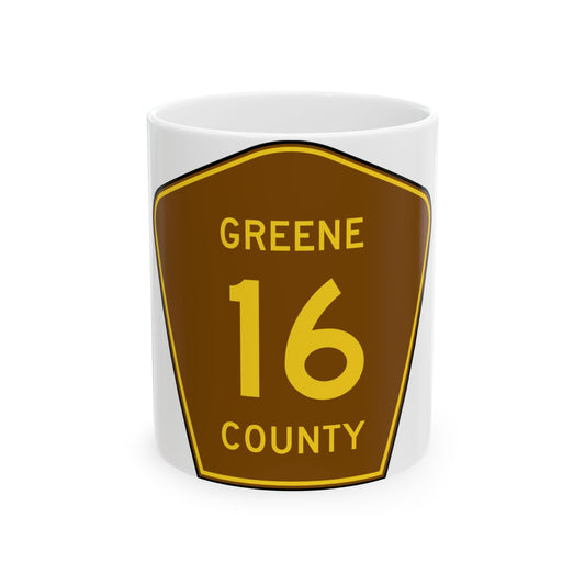 Greene County 16 NY (New York) (Road Sign) White Coffee Mug