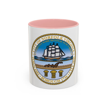 Seal of Norfolk Virginia - Accent Coffee Mug
