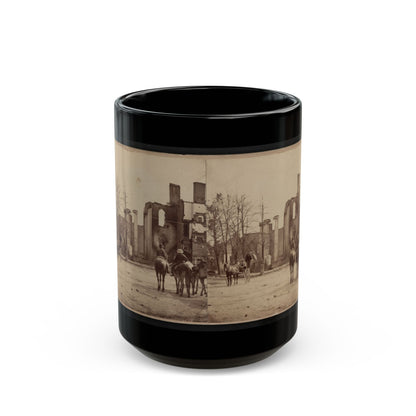 Bank Of Chambersburg & Franklin House, Chambersburg, Franklin Co., Pa., Destroyed By The Rebels Under Mccausland, July 30th, 1864 (U.S. Civil War) Black Coffee Mug