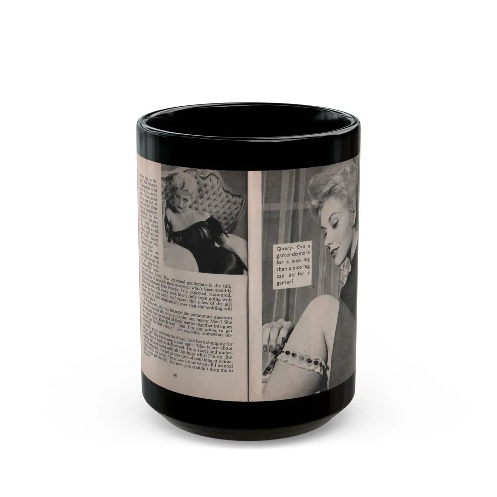 Kim Novak #159 - Scanned Mag. 66 Photos (Vintage Female Icon) Black Coffee Mug-15oz-Go Mug Yourself