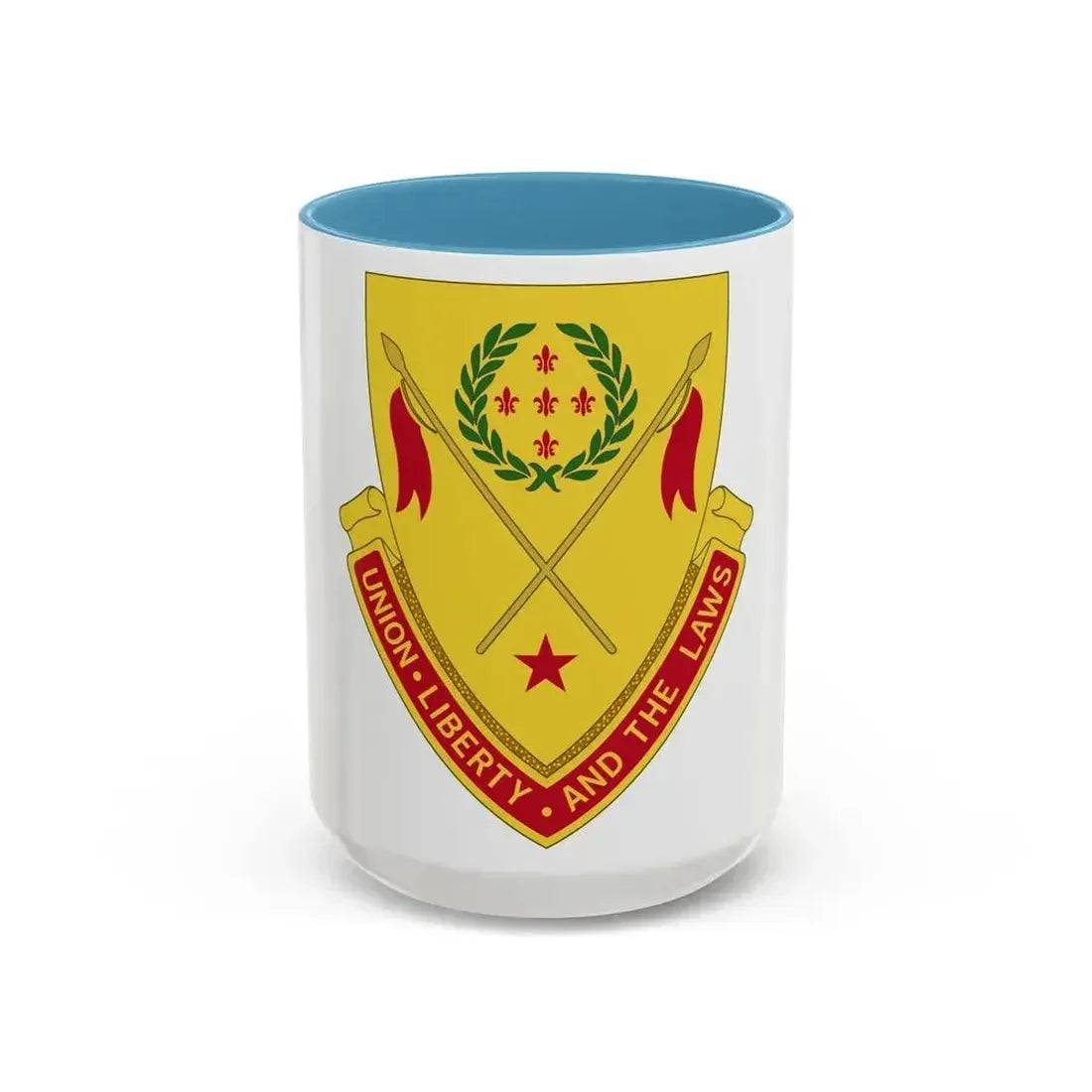 180th Field Artillery Battalion (U.S. Army) Accent Coffee Mug 15oz Light Blue - Go Mug Yourself