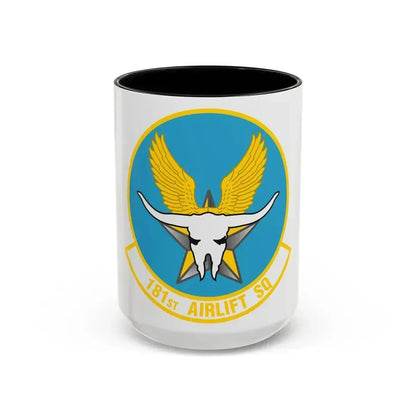 181 Airlift Squadron (U.S. Air Force) Accent Coffee Mug 15oz Black - Go Mug Yourself