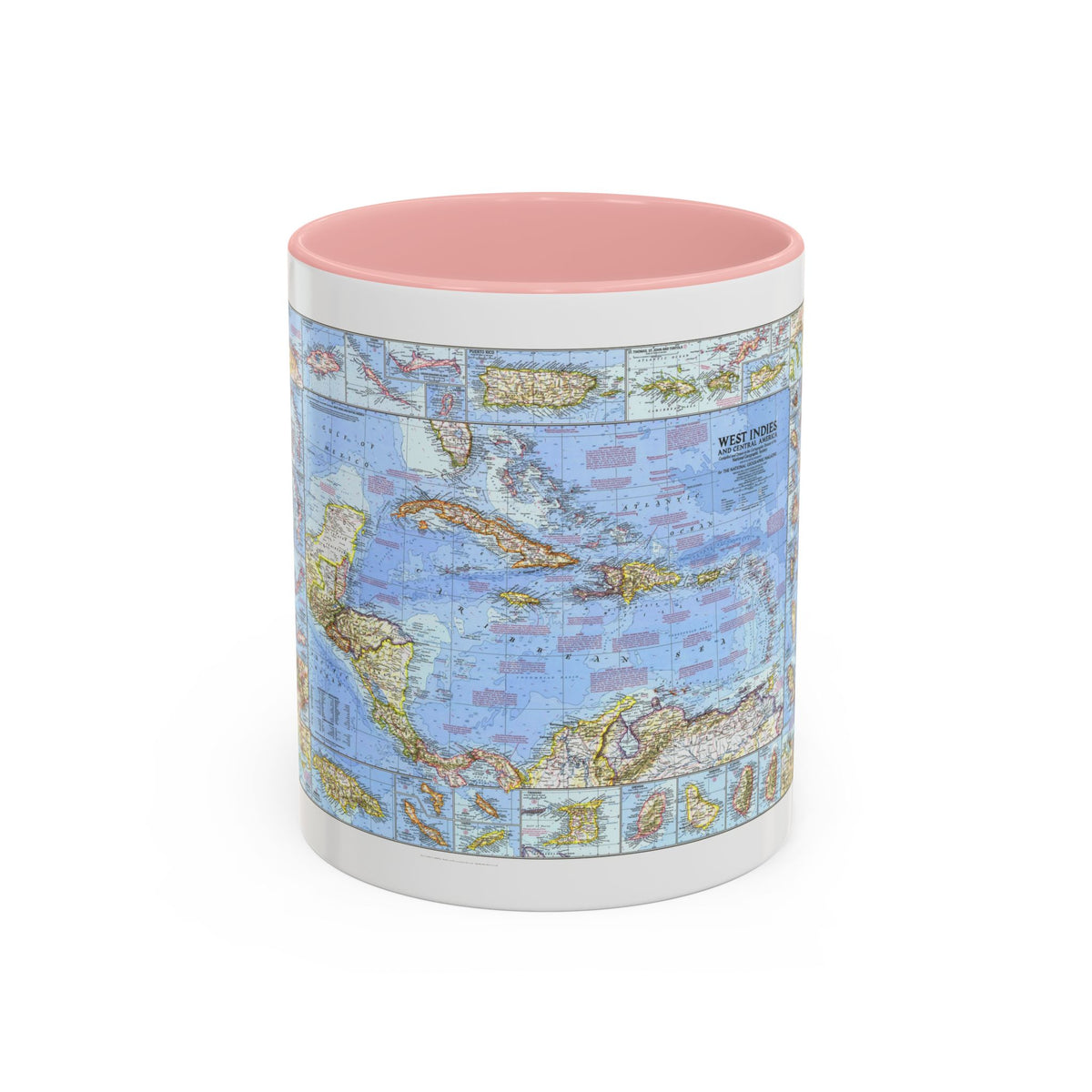 West Indies & Central America (1970) (Map) Accent Coffee Mug