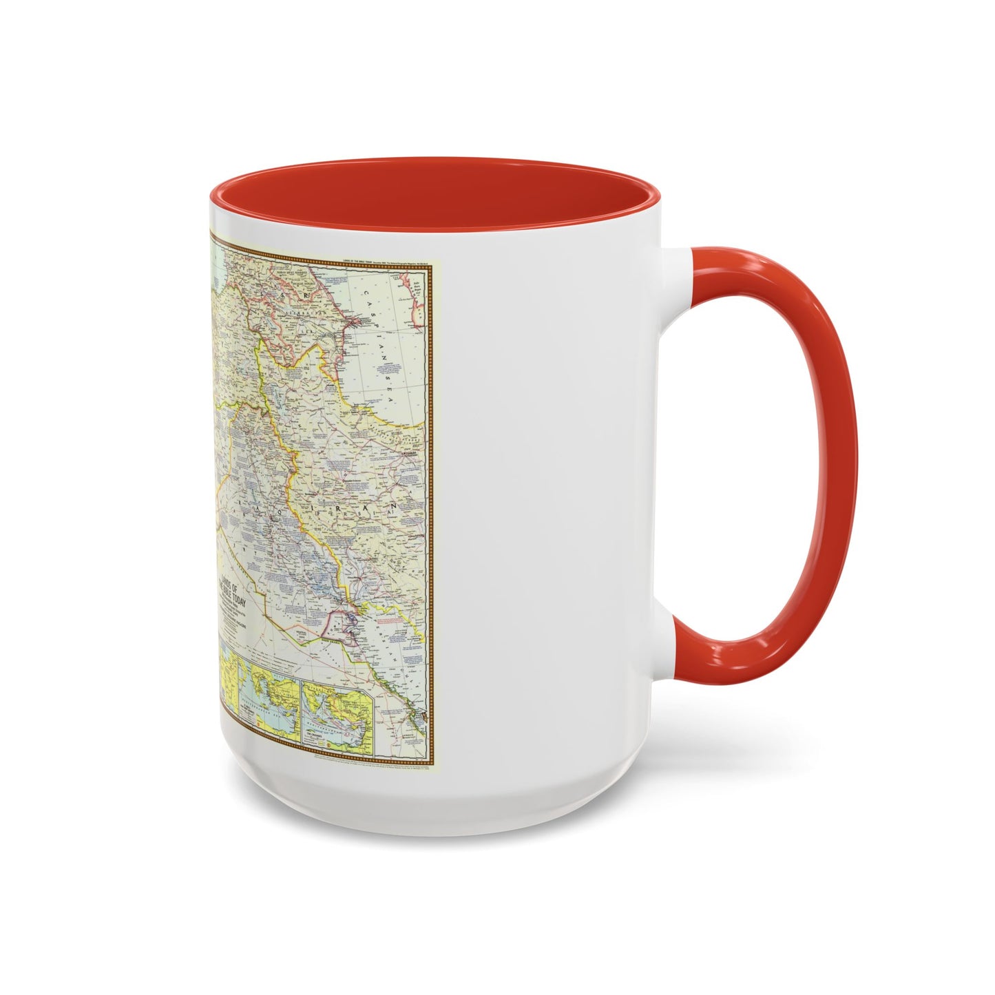 Middle East - Lands of the Bible Today (1967) (Map) Accent Coffee Mug