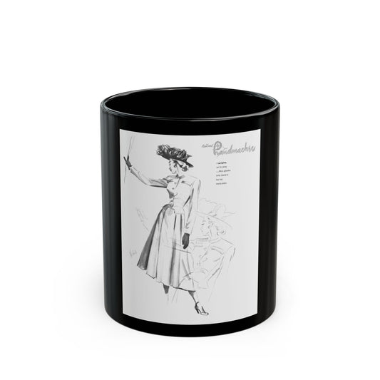 Handmachers fashion illustration (2), 1948 - Black Coffee Mug