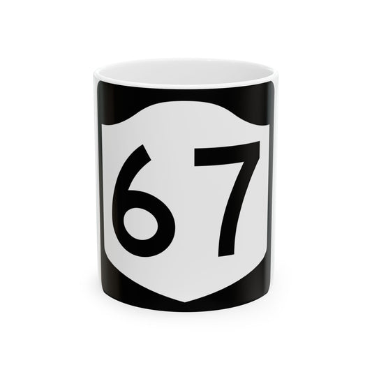NY-67 (New York) (Road Sign) White Coffee Mug