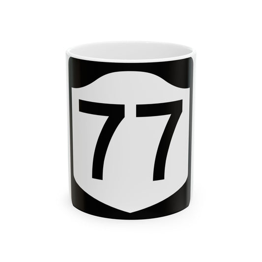 NY-77 (New York) (Road Sign) White Coffee Mug
