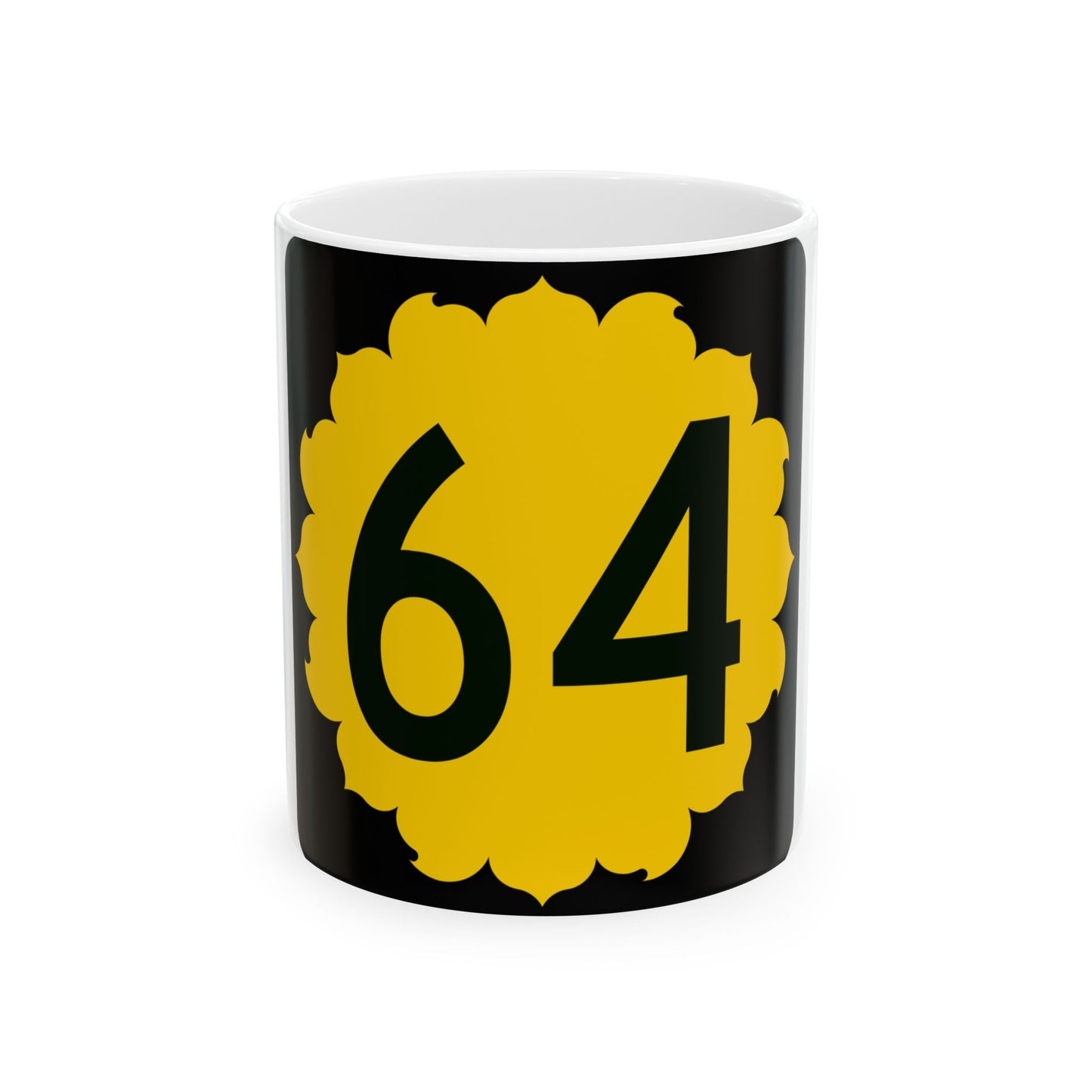 K-64 (Kansas) (Road Sign) White Coffee Mug
