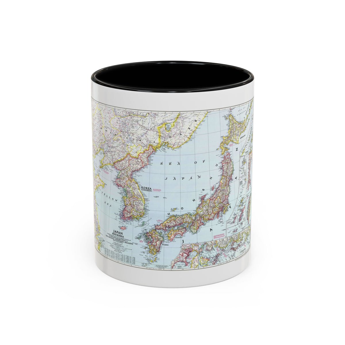 Japan and Korea (1945) (Map) Accent Coffee Mug