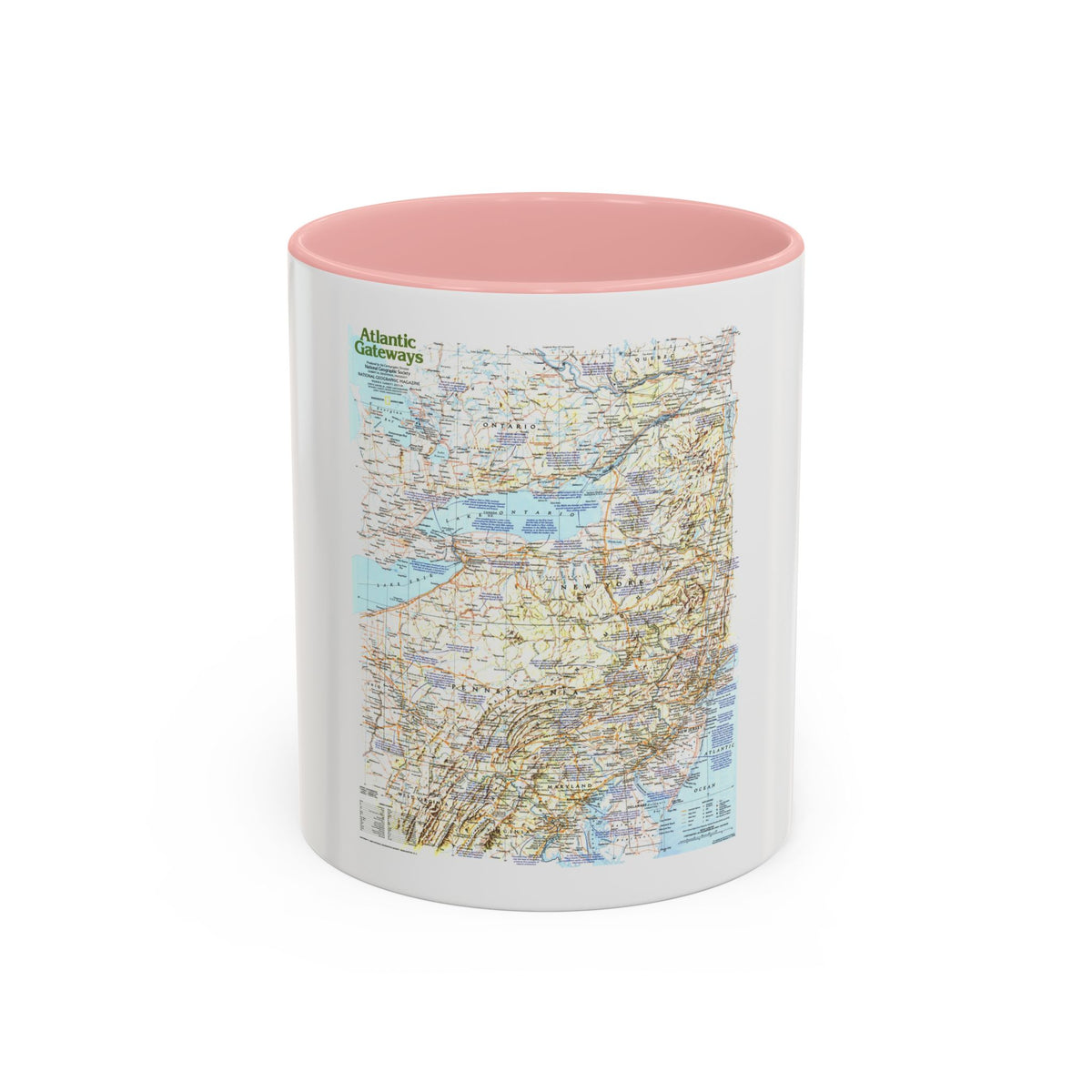 USA - Atlantic Gateways 1 (1983) (Map) Accent Coffee Mug