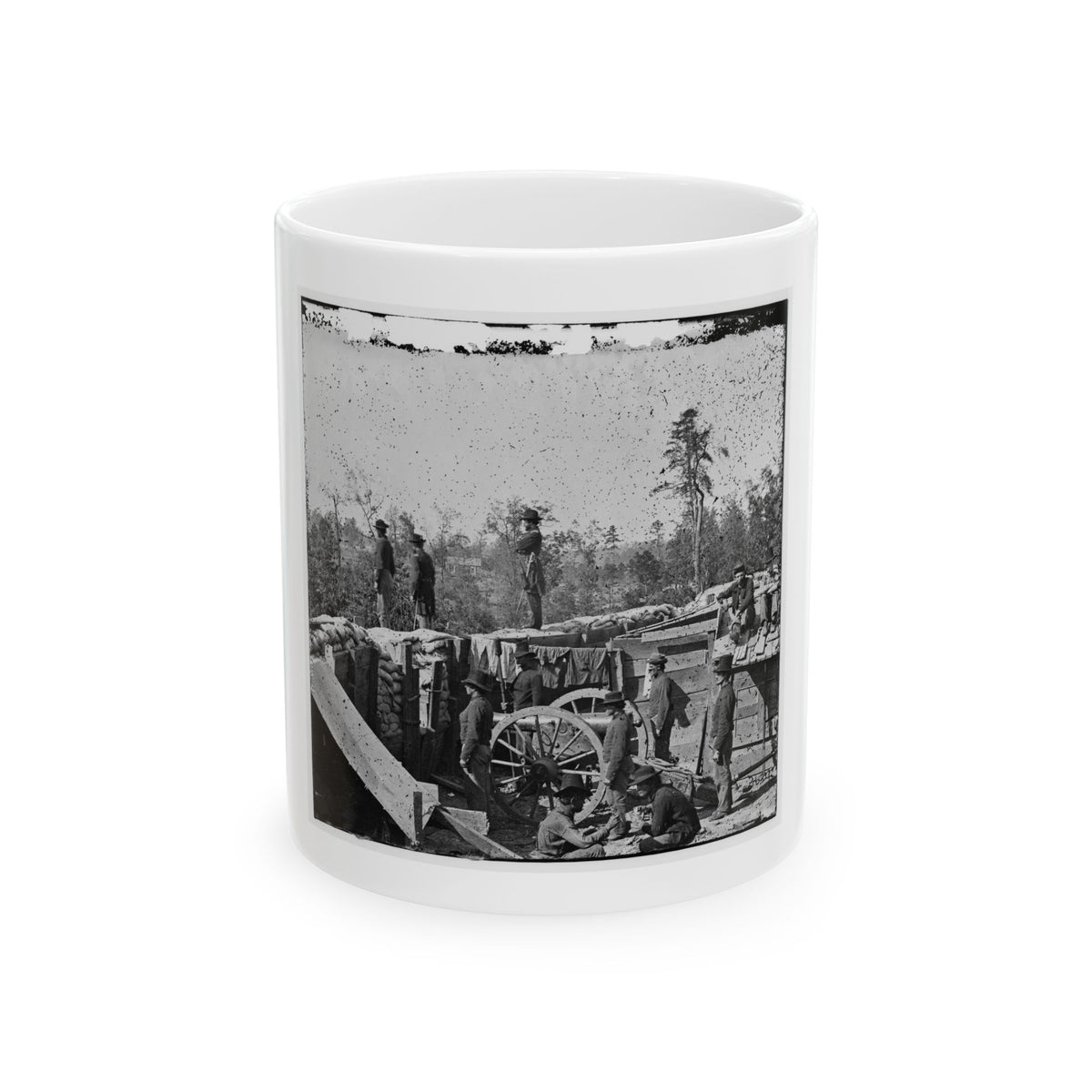 Atlanta, Georgia. Sherman's Men In Confederate Fort East Of Atlanta (U.S. Civil War) White Coffee Mug