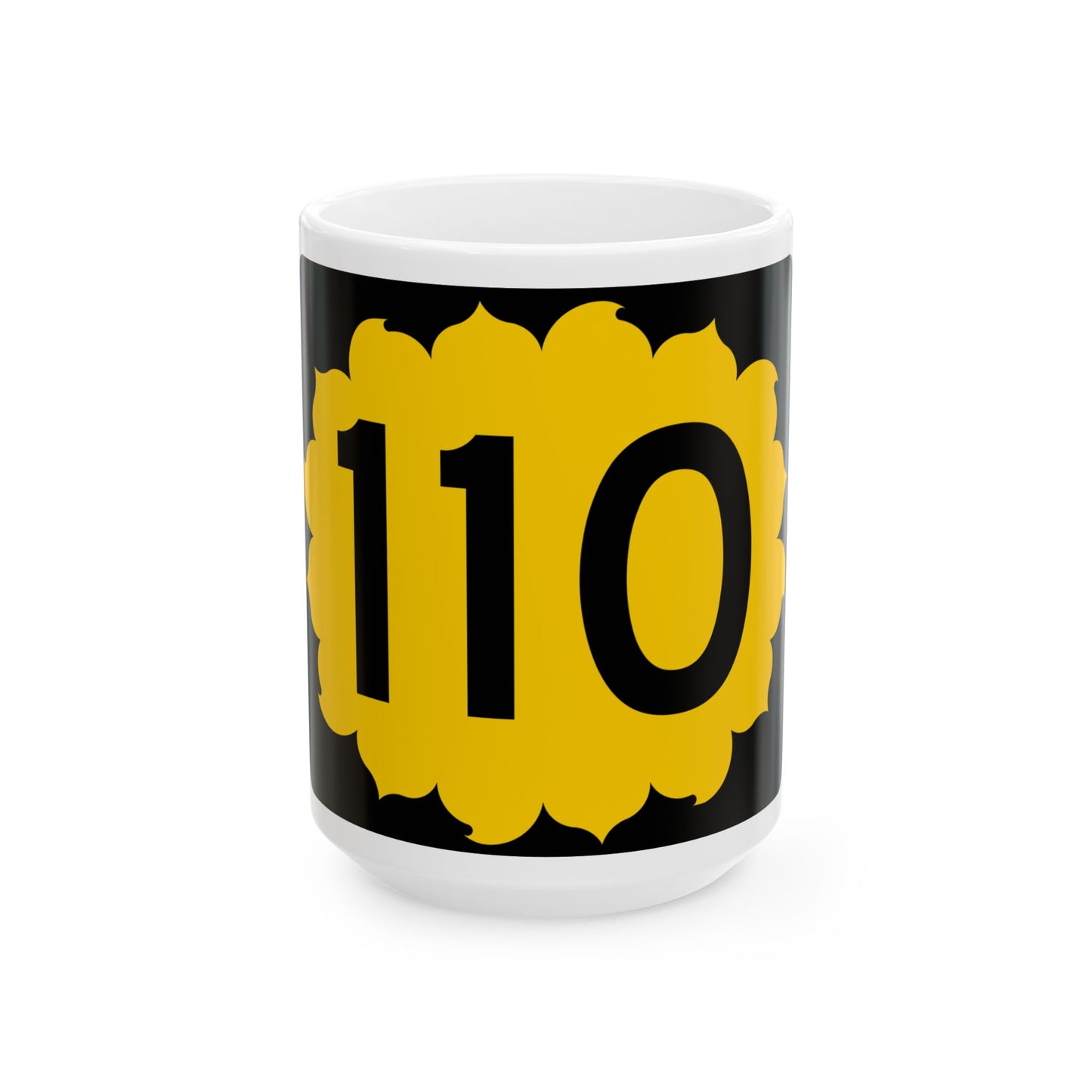 K-110 (Kansas) (Road Sign) White Coffee Mug