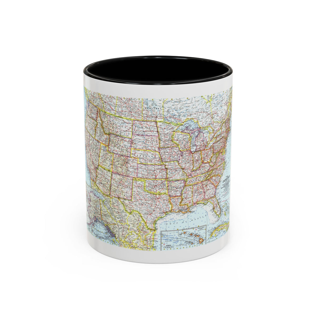 USA - The United States (1961) (Map) Accent Coffee Mug