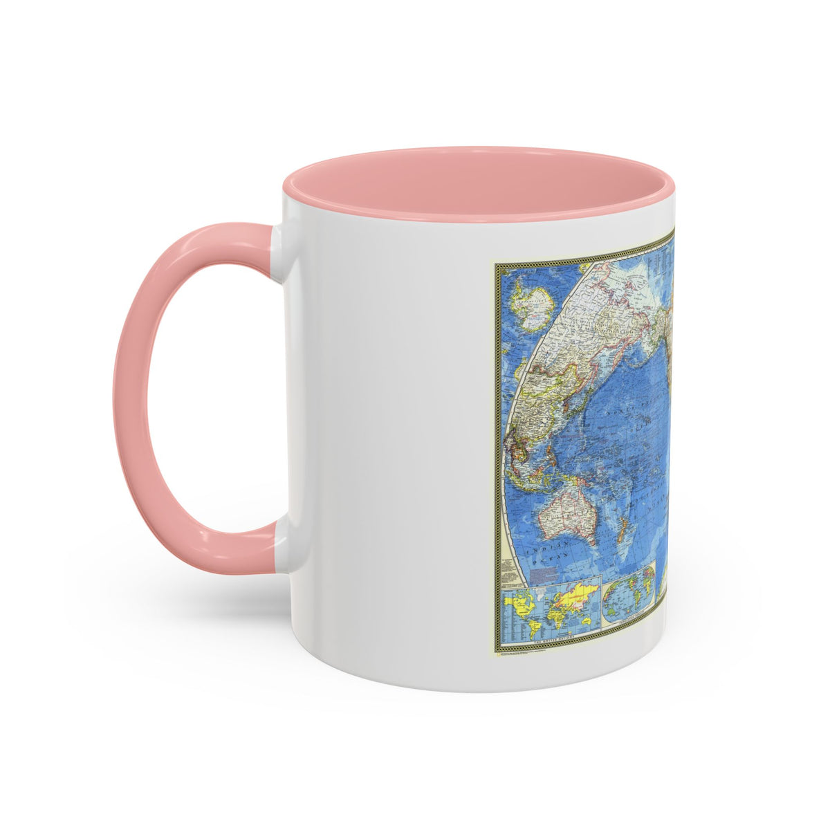 World Map (1970) (Map) Accent Coffee Mug