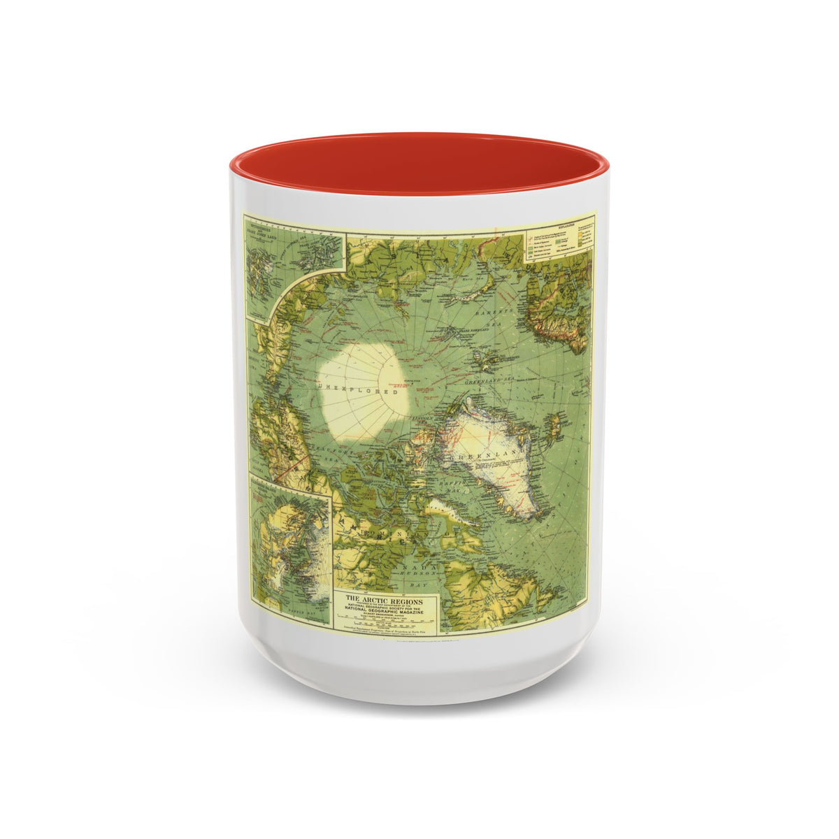 Arctic Regions (1925) (Map) Accent Coffee Mug
