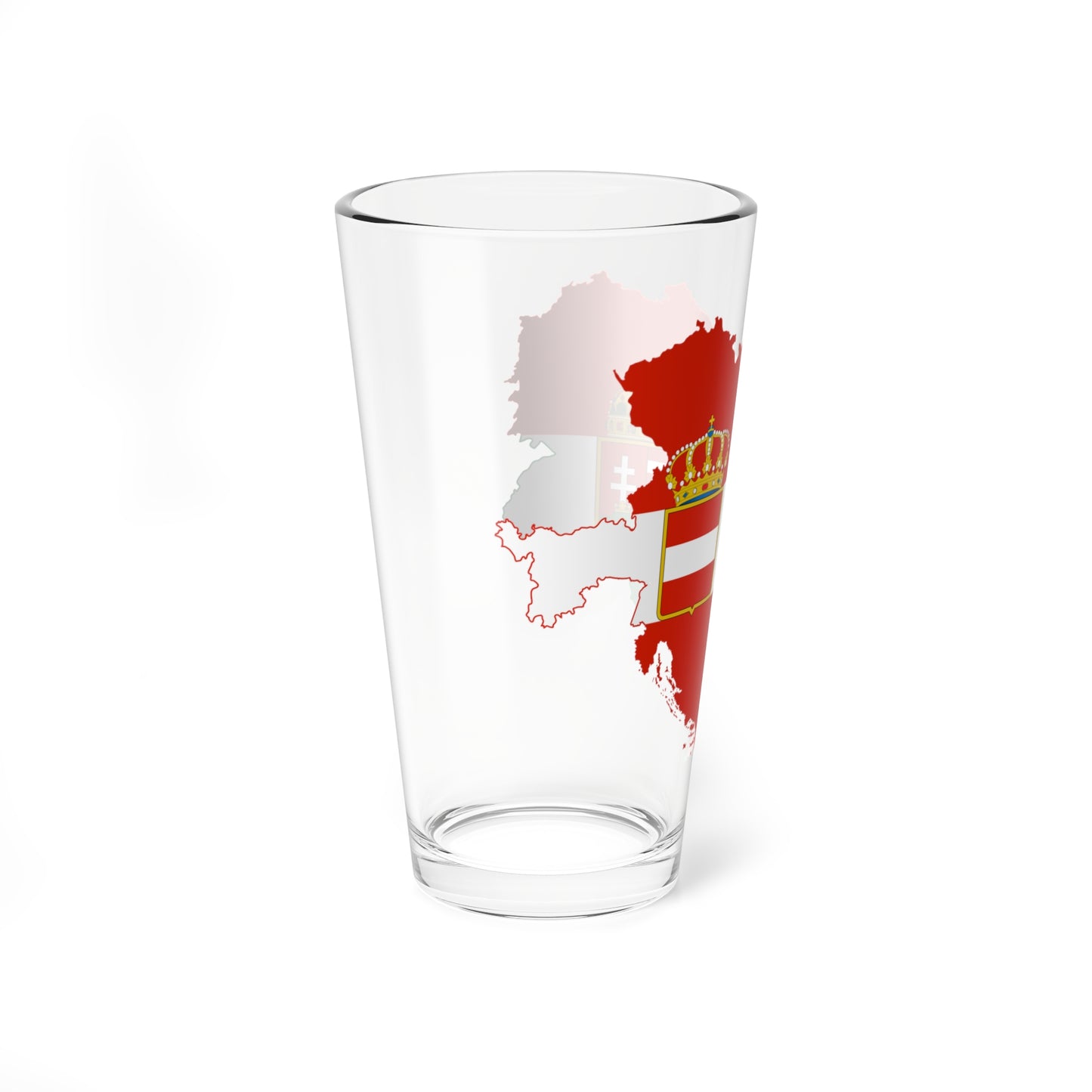 Flag map of the Austro-Hungarian Empire civil ensign (Hungary) Pint Glass 16oz