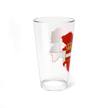 Flag map of the Austro-Hungarian Empire civil ensign (Hungary) Pint Glass 16oz
